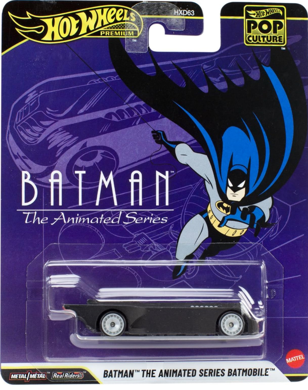 Hot Wheels Pop Culture Batman: The Animated Series Batmobile Die
